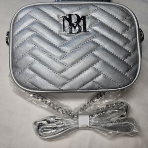 NWT Silver Quilted Crossbody Badgley Mischka Bag